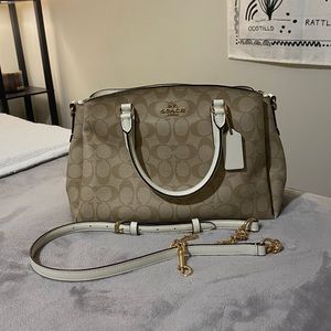 Coach Lillie Carryall White Monogram